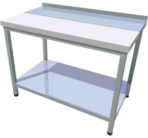 Pracovný stôl rozrábkový s policou nerez/plast PSR - 2