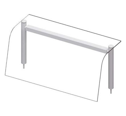 Nadstavba so sklenenou policou – LED osvetlenie – 990 x 455 x 450 mm