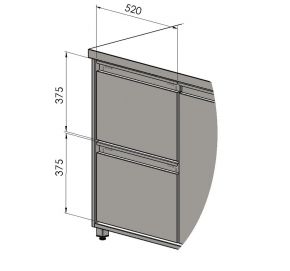 Blok 2 zásuviek - 315+315 mm