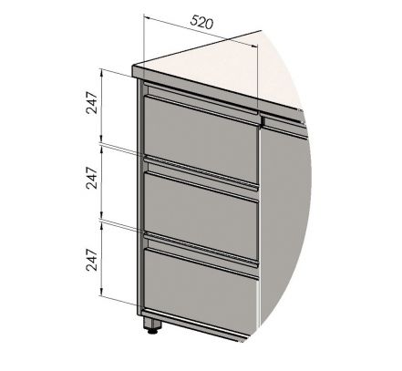 Blok 3 zásuviek - 3 x 187 mm