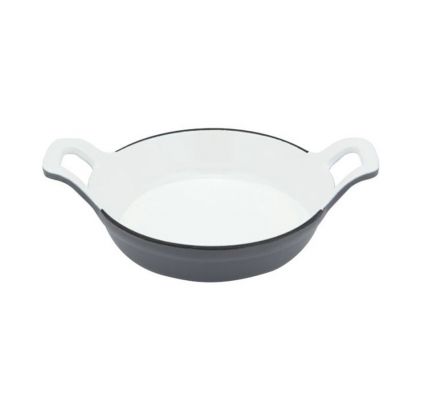 Mini smaltovaná panvica šedá s dvoma uškami, priemer 18 cm