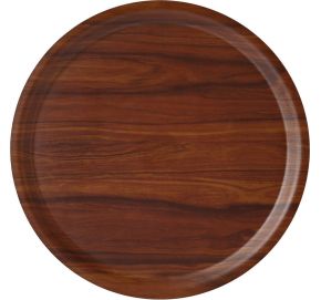 Laminátová tácka okrúhla, priemer 33 cm, imitácia dreva