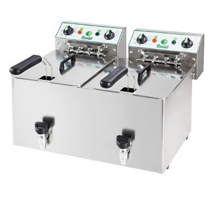 Stolová fritéza FIMAR 2 x 10 litrov - 2x 6kW - s výpustným ventilom