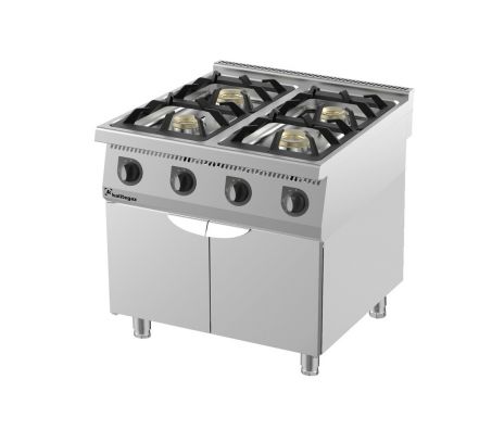 Plynový sporák 900 so 4 horákmi - s dvierkami - 800x900x900 mm
