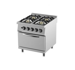 Plynový sporák 900 so 4 horákmi - plynovou rúrou GN2/1 - 800x900x900 mm